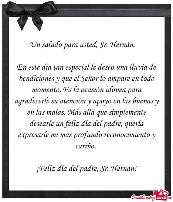 Un saludo para usted, Sr. Hernán. 🙏