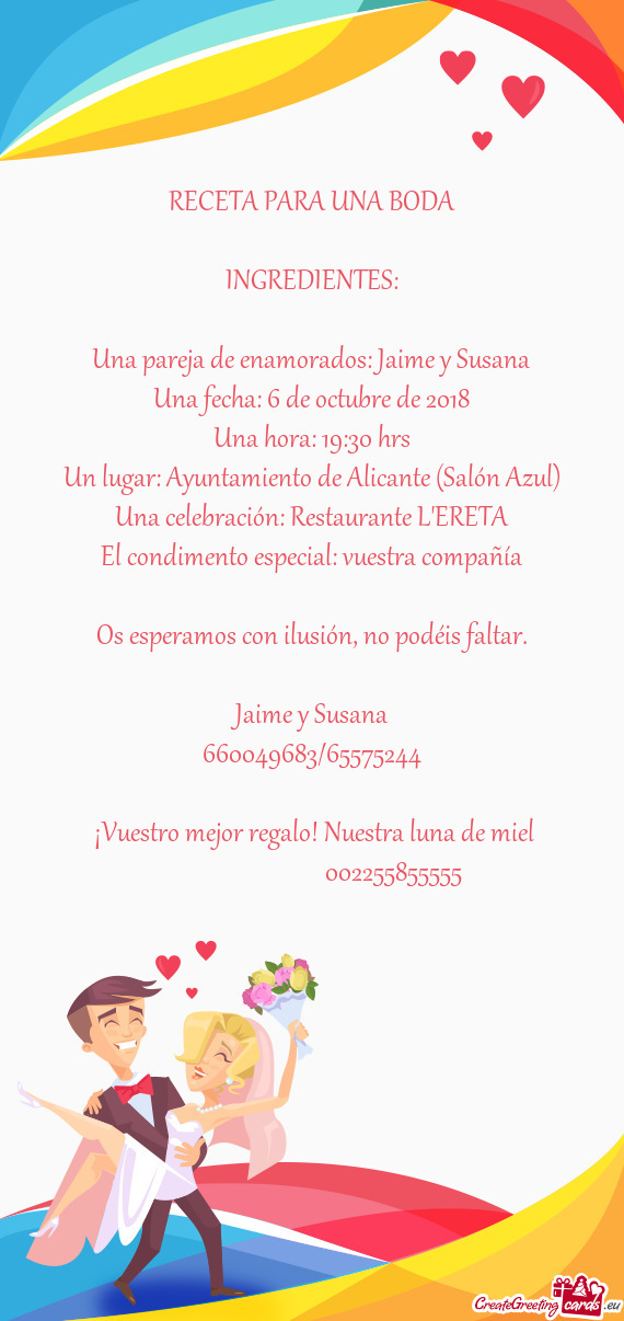 Una pareja de enamorados: Jaime y Susana