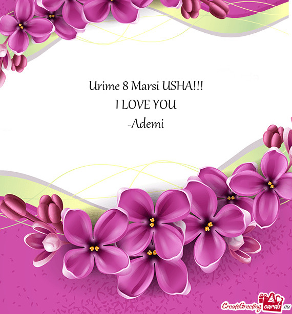 Urime 8 Marsi USHA