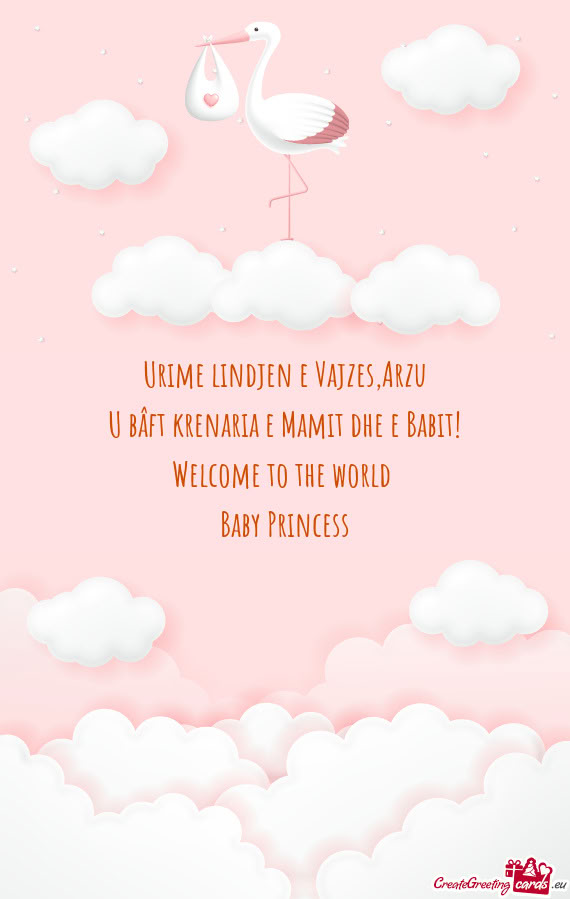 Urime lindjen e Vajzes,Arzu