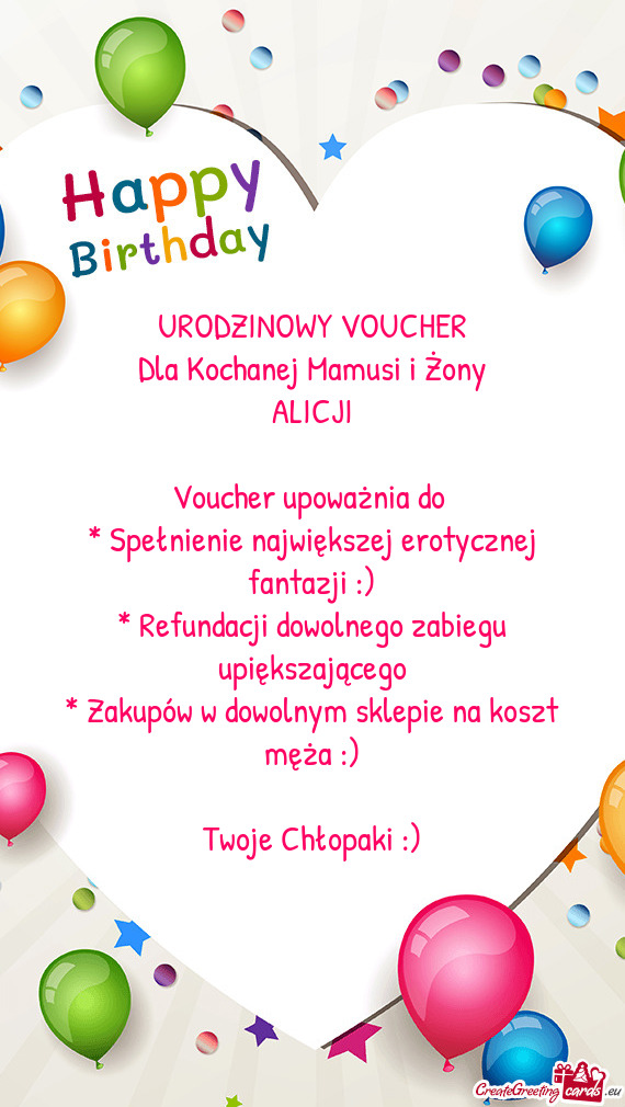 URODZINOWY VOUCHER