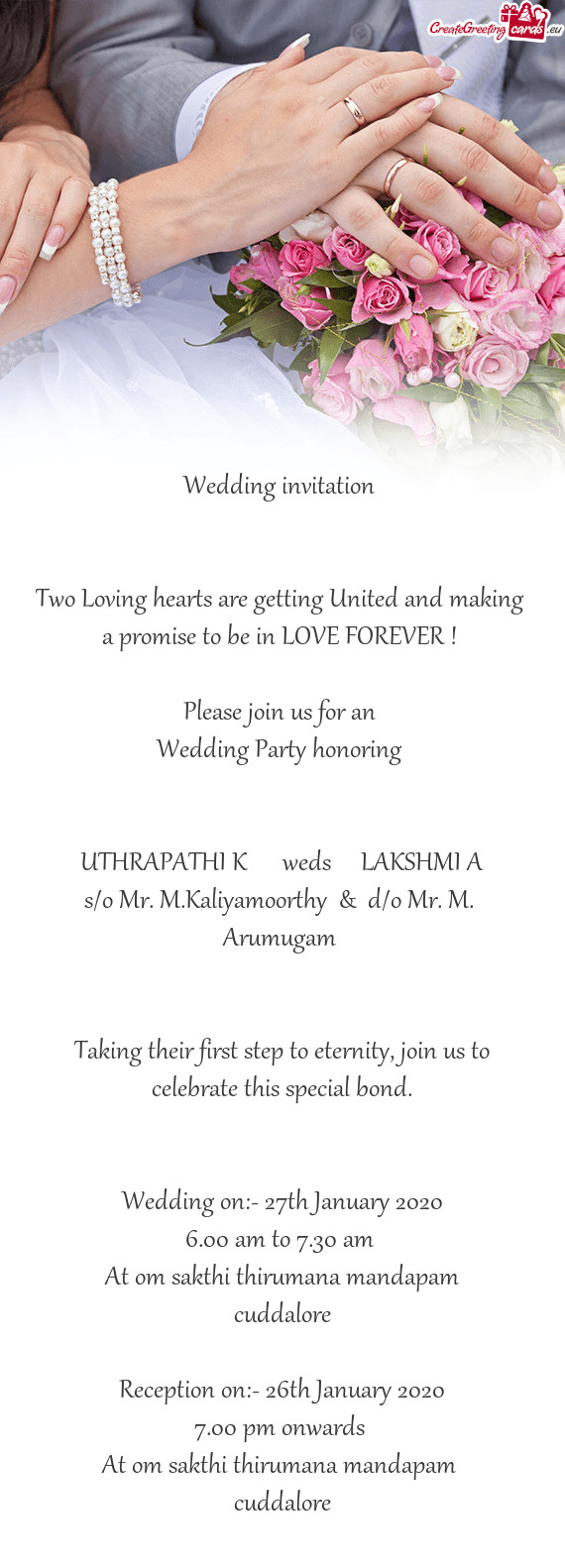 UTHRAPATHI K  weds  LAKSHMI A