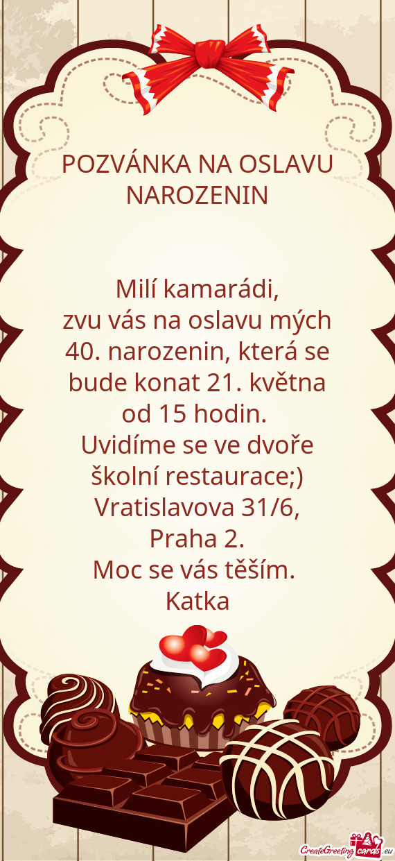 Uvidíme se ve dvoře školní restaurace;) Vratislavova 31/6, Praha 2