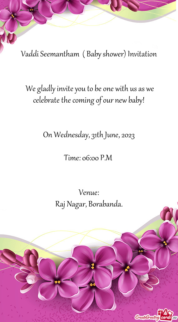 Vaddi Seemantham ( Baby shower) Invitation