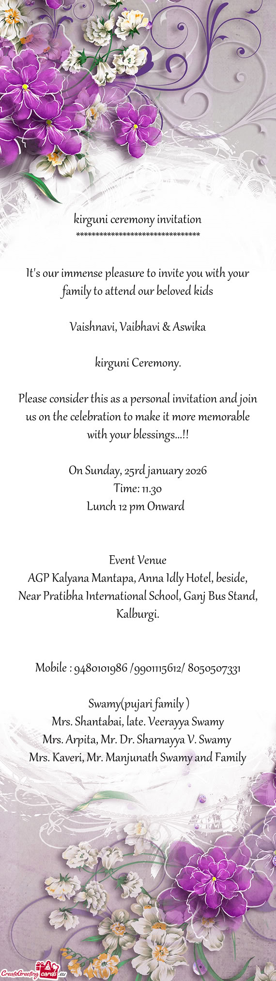 Vaishnavi, Vaibhavi & Aswika