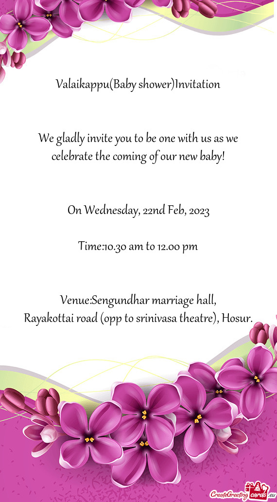 Valaikappu(Baby shower)Invitation