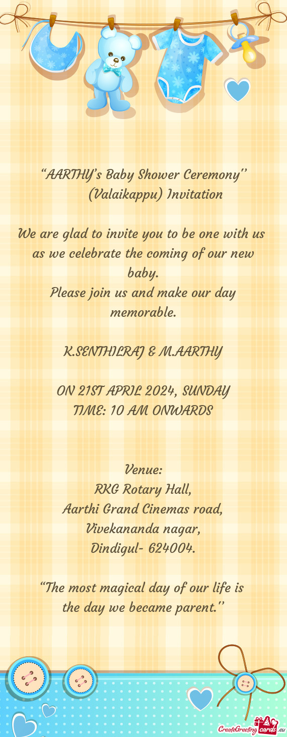 (Valaikappu) Invitation