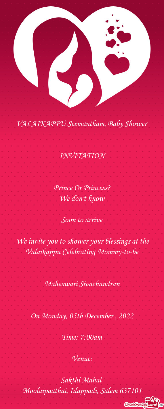 VALAIKAPPU Seemantham, Baby Shower