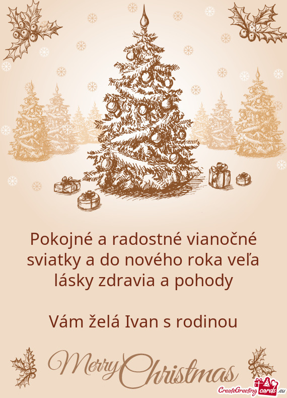 Vám želá Ivan s rodinou