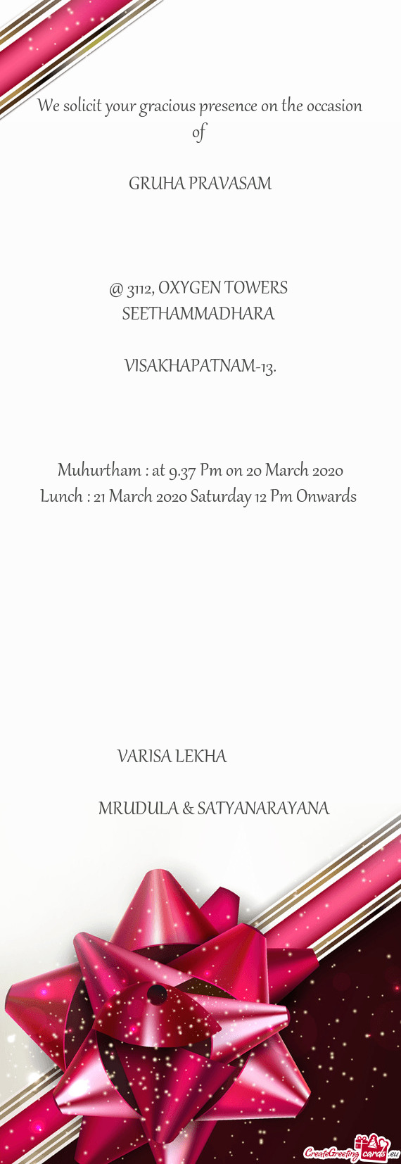 VARISA LEKHA             MRUDULA & SATYAN