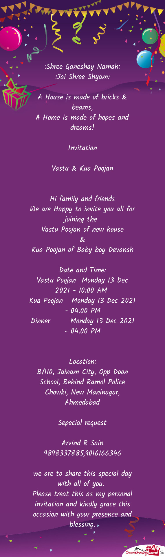 Vastu Poojan of new house