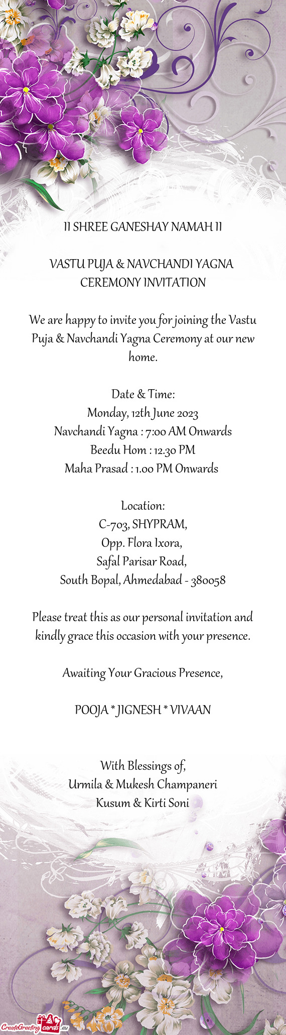 VASTU PUJA & NAVCHANDI YAGNA