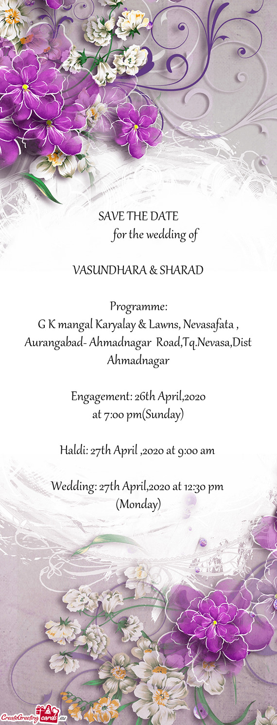 VASUNDHARA & SHARAD