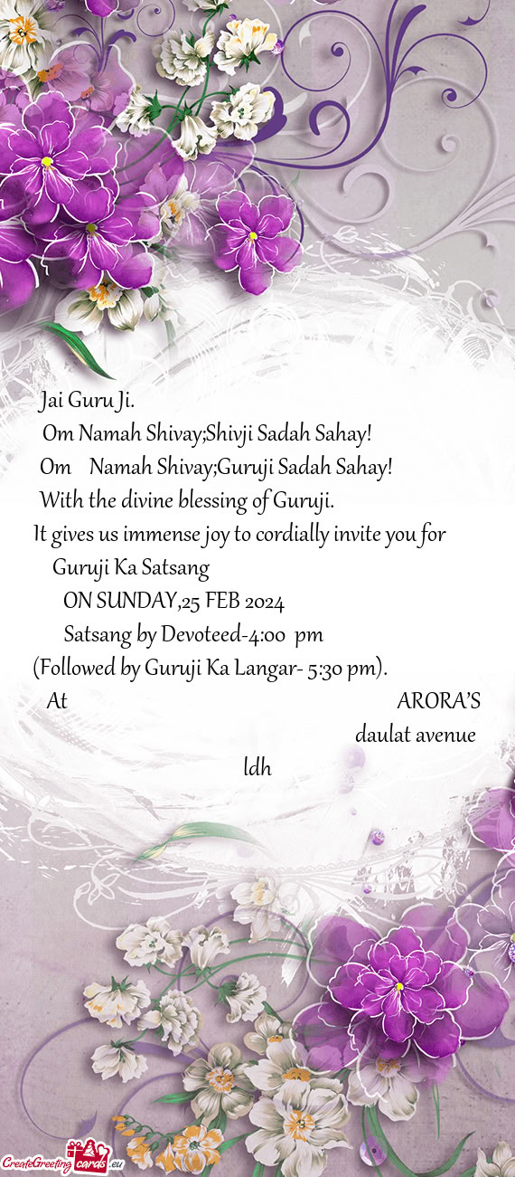 Vay;Shivji Sadah Sahay!      Om Namah Shivay;Guruji Sadah Sahay