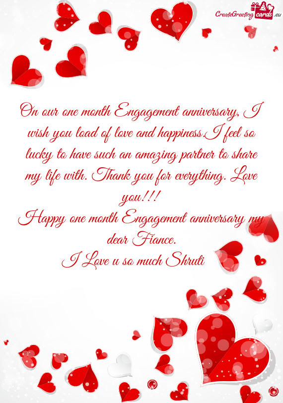 Ve such an amazing partner to share my life with. Thank you for everything. Love you