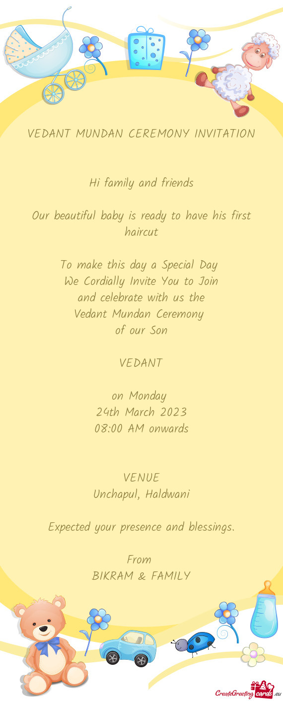 VEDANT MUNDAN CEREMONY INVITATION