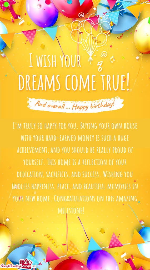 Vement, and you should be really proud of yourself. This home is a reflection of your dedication, sa
