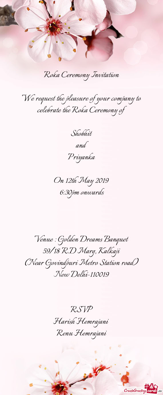 Venue : Golden Dreams Banquet