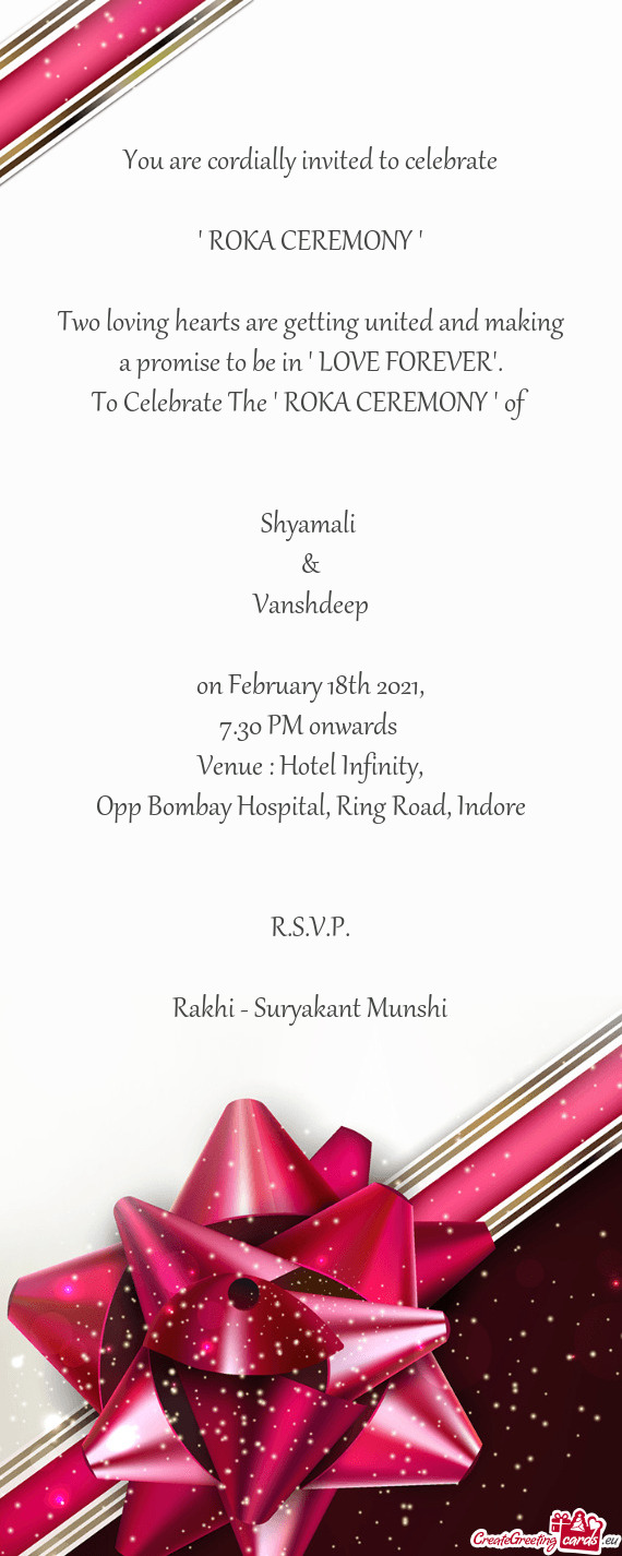 Venue : Hotel Infinity