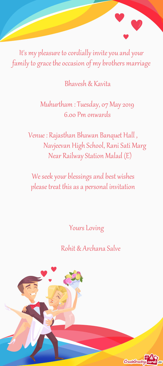 Venue : Rajasthan Bhawan Banquet Hall