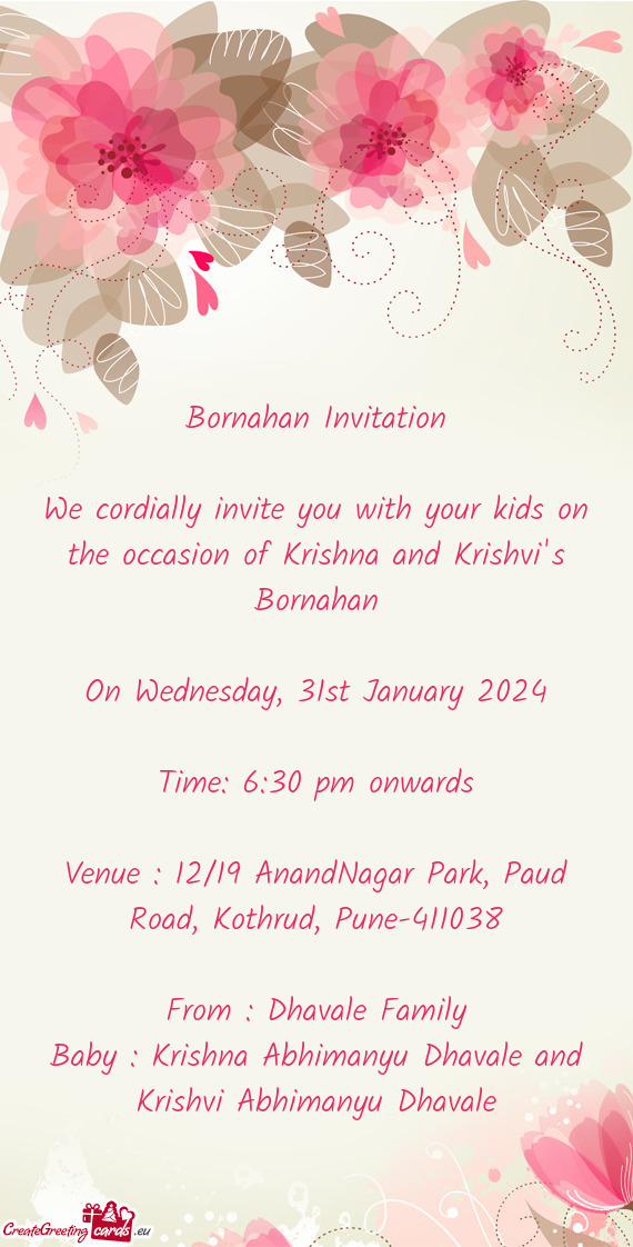 Venue : 12/19 AnandNagar Park, Paud Road, Kothrud, Pune-411038