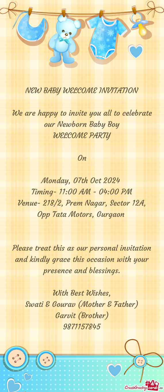 Venue- 218/2, Prem Nagar, Sector 12A, Opp Tata Motors, Gurgaon