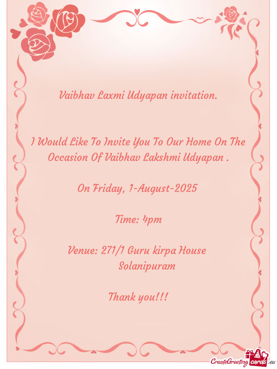 Venue: 271/1 Guru kirpa House