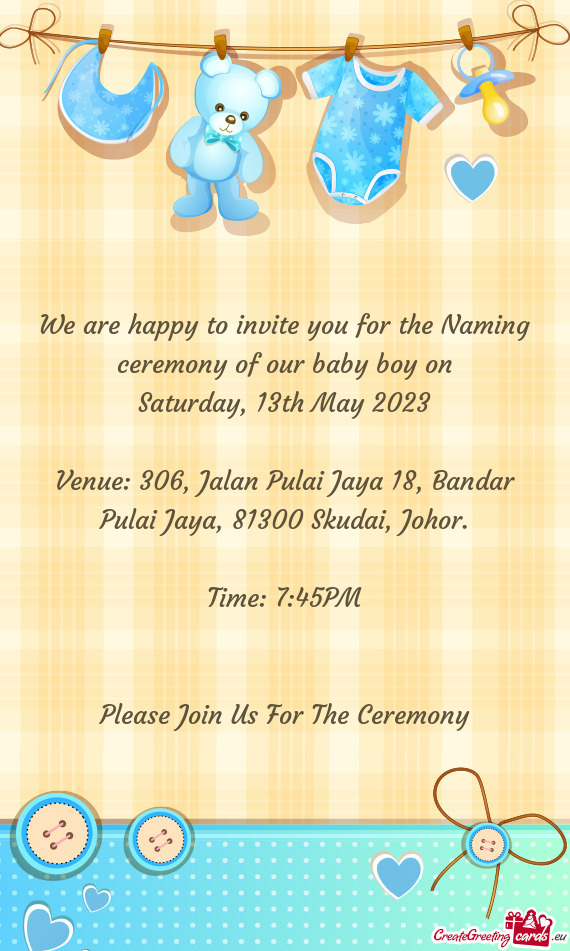 Venue: 306, Jalan Pulai Jaya 18, Bandar Pulai Jaya, 81300 Skudai, Johor