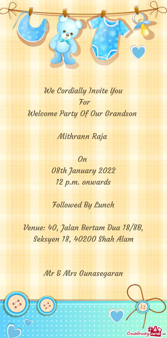 Venue: 40, Jalan Bertam Dua 18/8B, Seksyen 18, 40200 Shah Alam