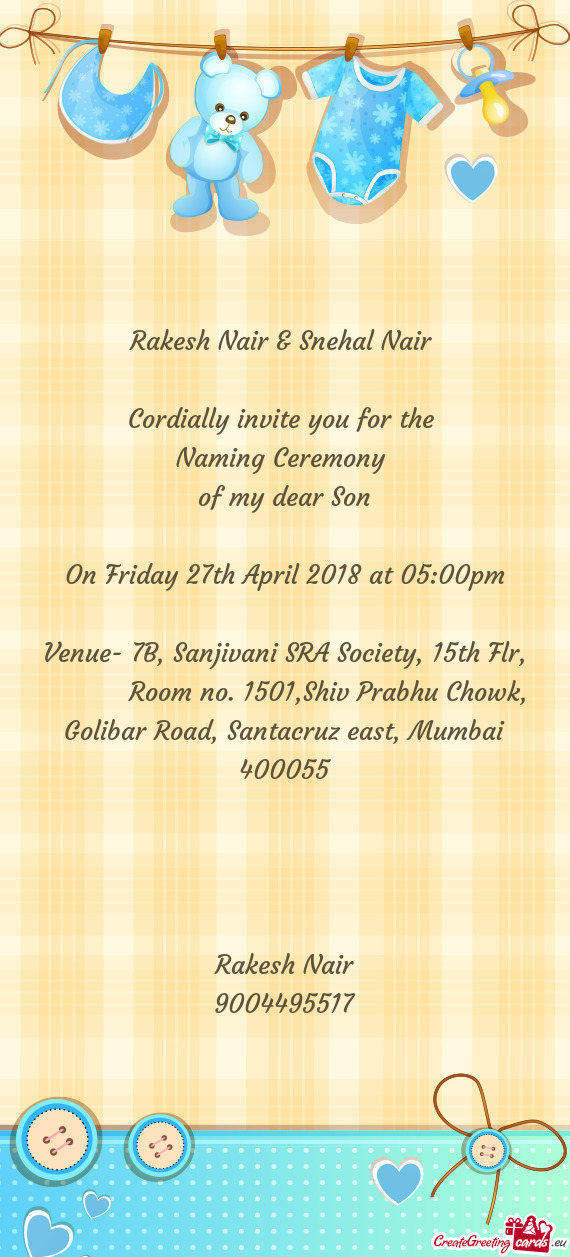 Venue- 7B, Sanjivani SRA Society, 15th Flr