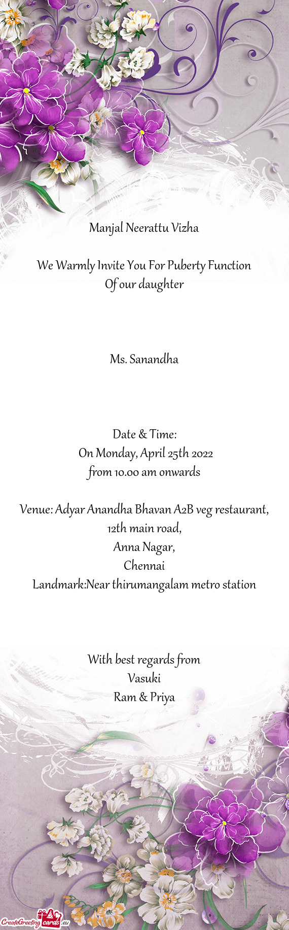 Venue: Adyar Anandha Bhavan A2B veg restaurant