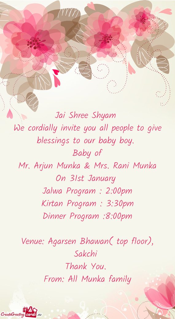 Venue: Agarsen Bhawan( top floor), Sakchi