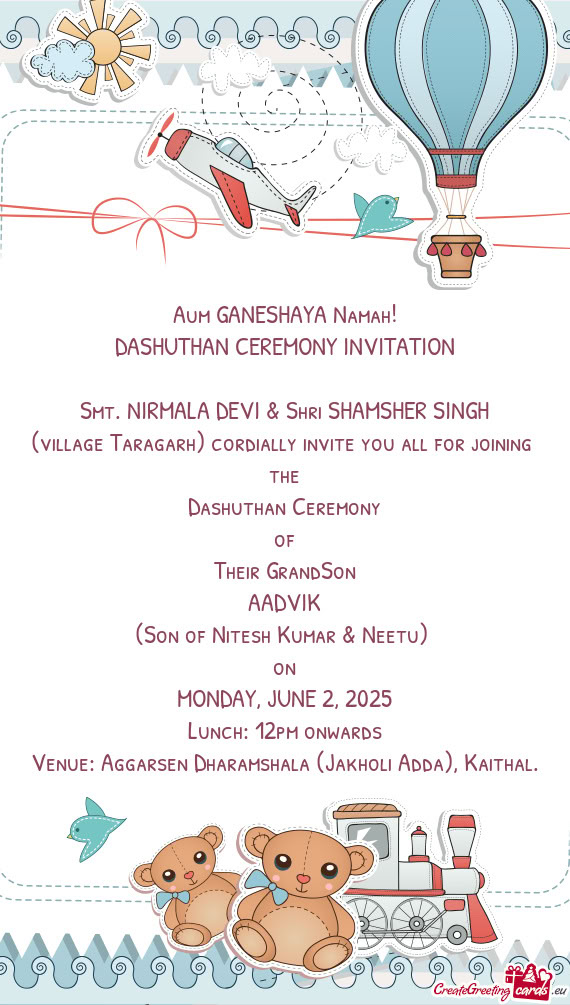 Venue: Aggarsen Dharamshala (Jakholi Adda), Kaithal