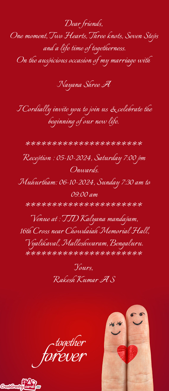 Venue at : TTD Kalyana mandapam