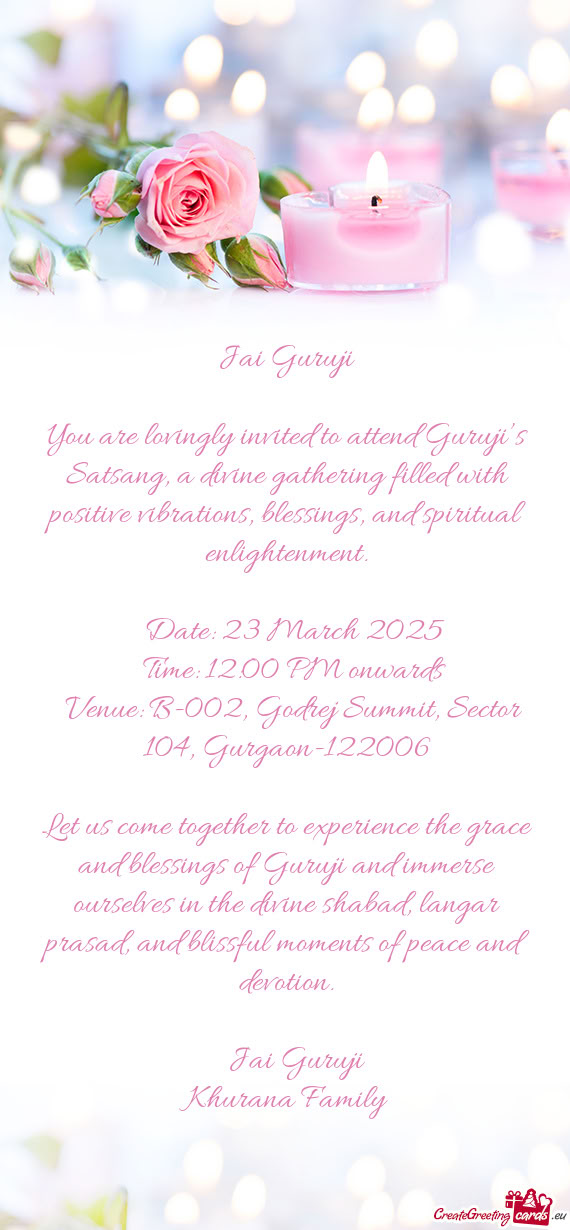 📍 Venue: B-002, Godrej Summit, Sector 104, Gurgaon-122006