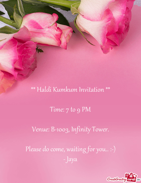 Venue: B-1003, Infinity Tower