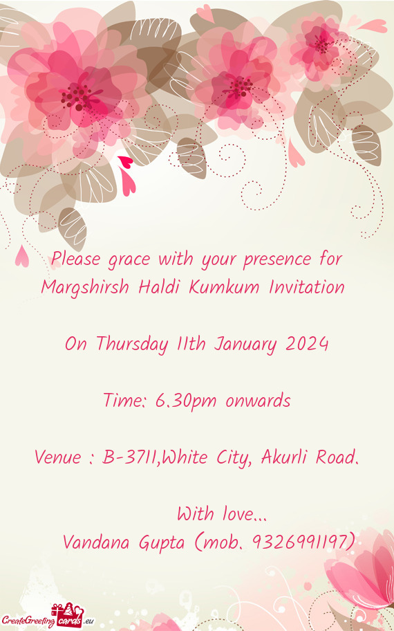 Venue : B-3711,White City, Akurli Road