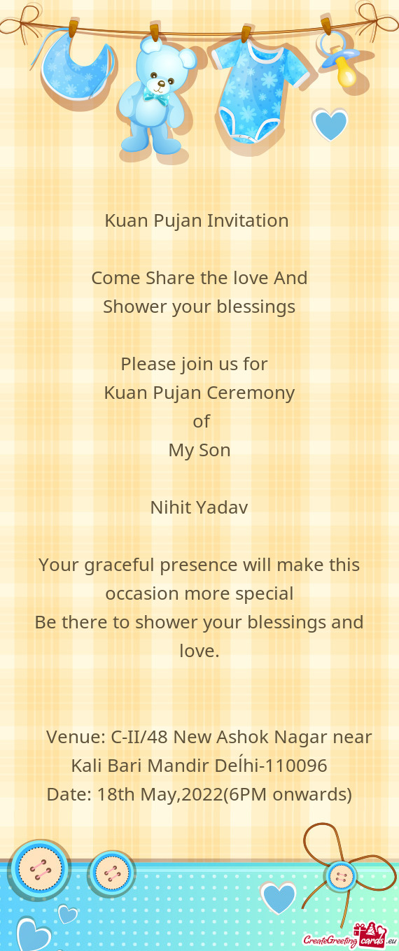 Venue: C-II/48 New Ashok Nagar near Kali Bari Mandir Deĺhi-110096