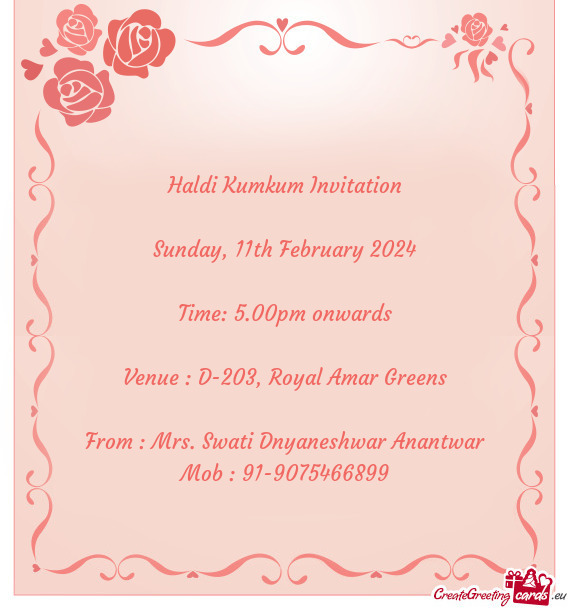 Venue : D-203, Royal Amar Greens