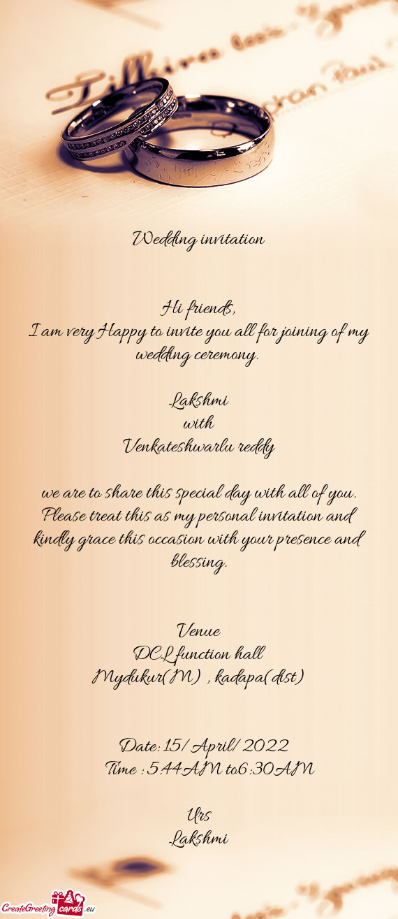 Venue DCL function hall Mydukur(M)