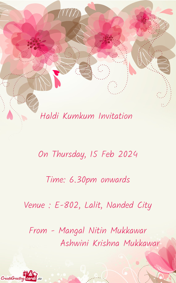 Venue : E-802, Lalit, Nanded City