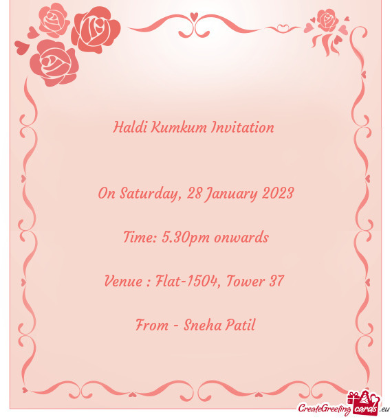 Venue : Flat-1504, Tower 37