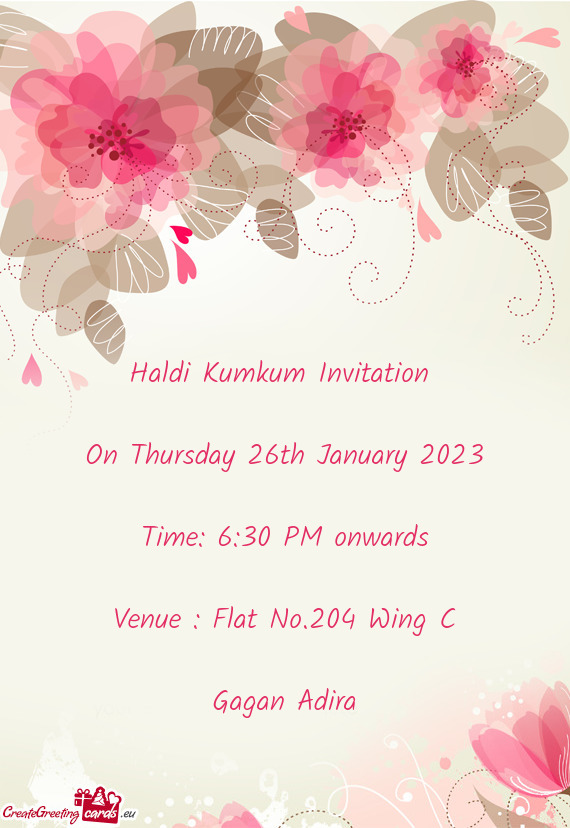 Venue : Flat No.204 Wing C