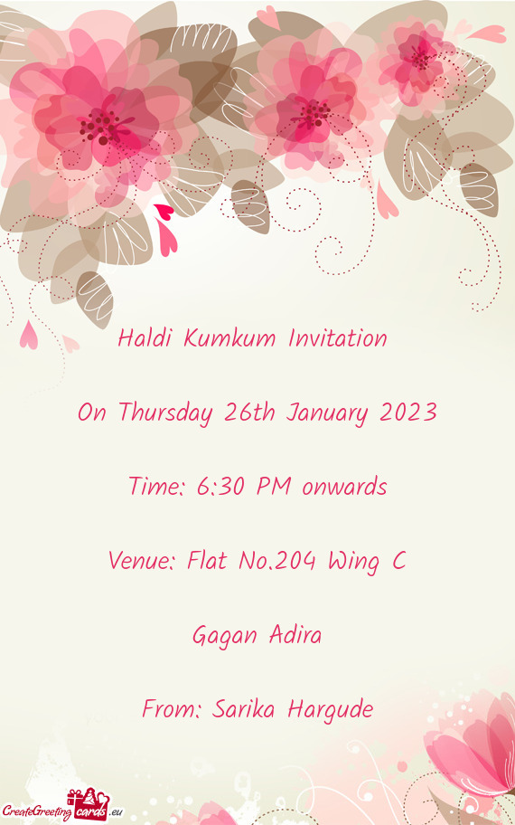 Venue: Flat No.204 Wing C