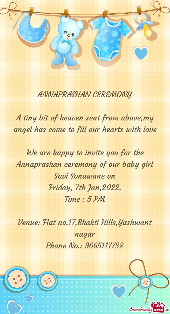 Venue: Flat no.17,Bhakti Hills,Yashwant nagar