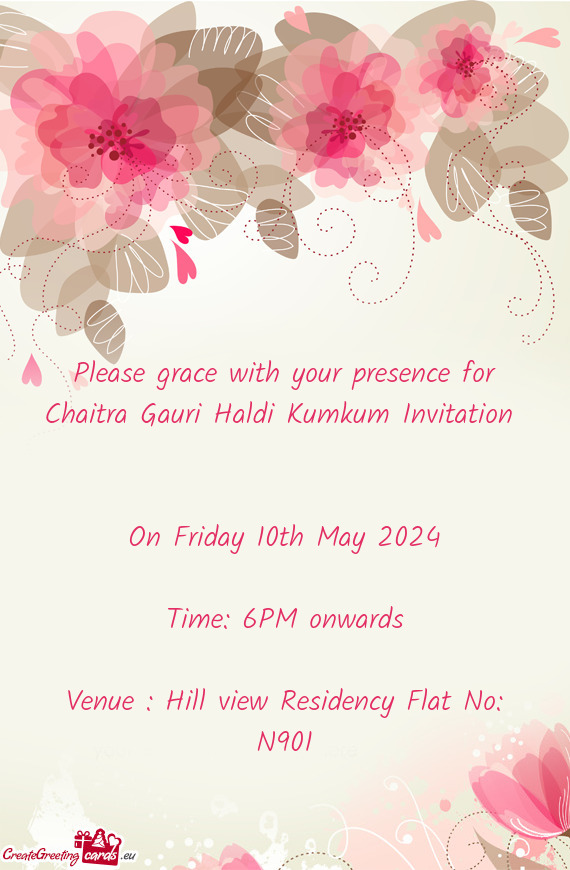 Venue : Hill view Residency Flat No: N901