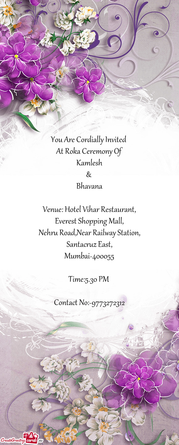 Venue: Hotel Vihar Restaurant