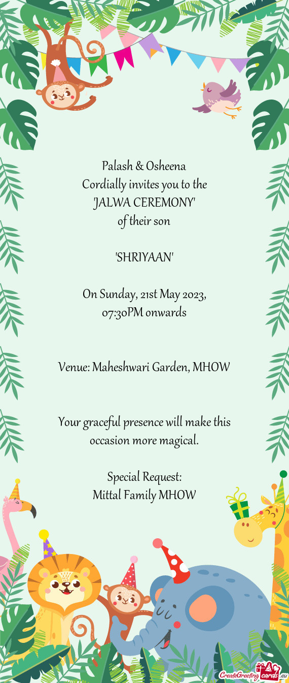 Venue: Maheshwari Garden, MHOW