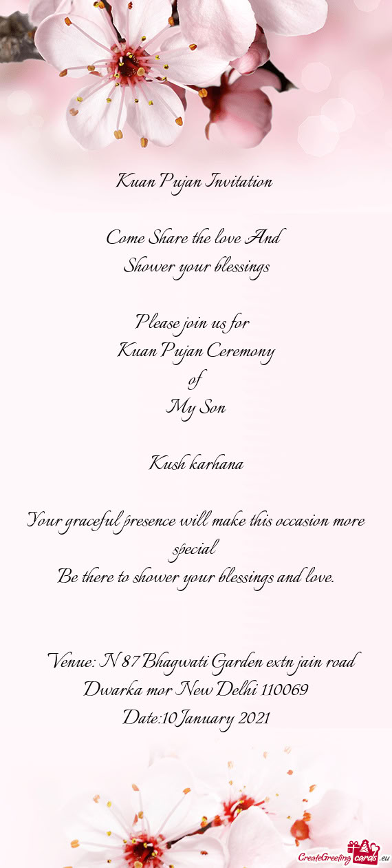 Venue: N 87 Bhagwati Garden extn jain road Dwarka mor New Delhi 110069