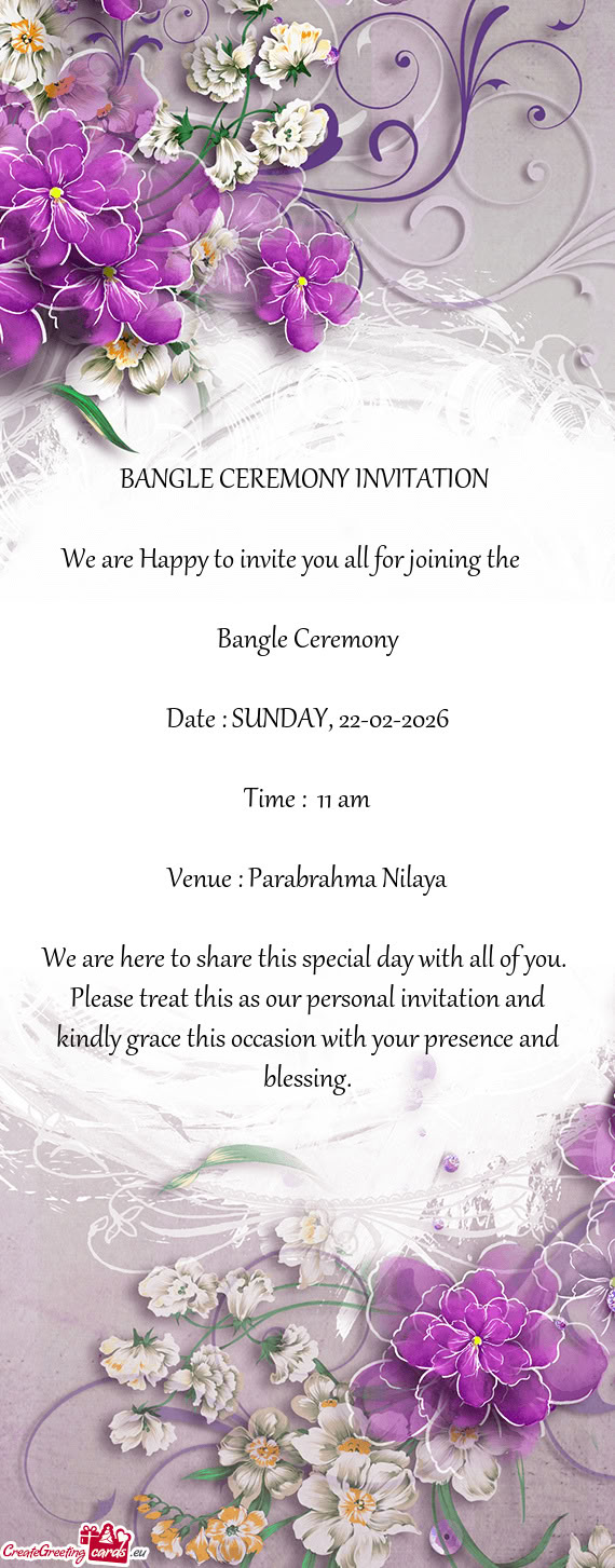 Venue : Parabrahma Nilaya